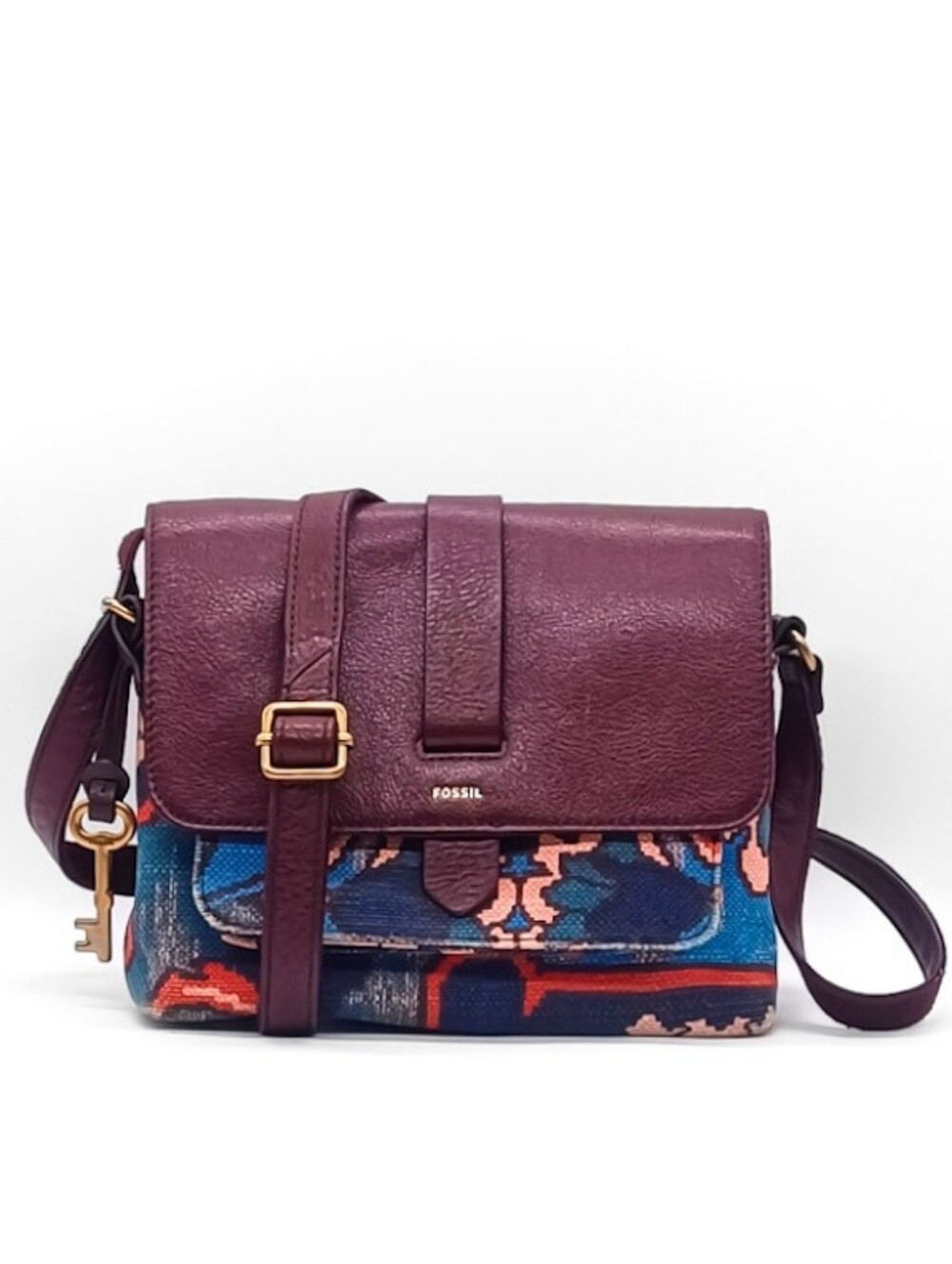 New Fossil Women's Kinley Leather Satchel Crossbody & Shoulder Bag - Merlot Wine